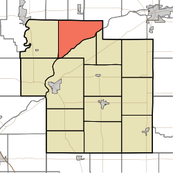 Location of Adams Township in Carroll County