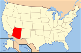 The location of Arizona in the United States Map of USA AZ.svg