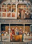 Zwei Szenen aus dem Leben des Hl. Silvester, Freskozyklus, rechte Wand der Bardi di Vernio-Kapelle in Santa Croce