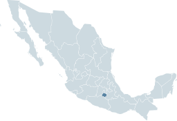 Delstatens beliggenhed i Mexico.