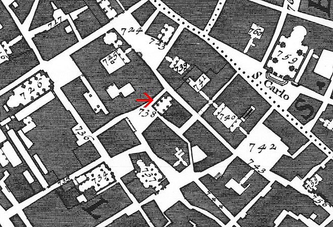 San Salvatore marcada no Mapa de Nolli (1748).