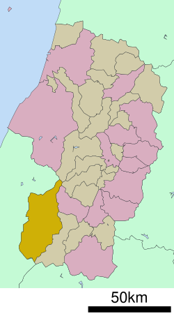 Location of Oguni in Yamagata Prefecture ê uī-tì