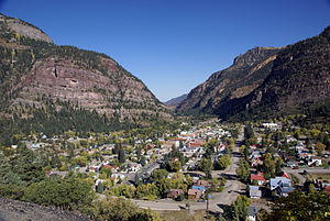 Ouray, Colorado looking north from Highway 550 in 2010