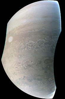 Jupiter as seen by the Juno spacecraft (2016) PIA21219 - Juno Captures Jupiter 'Pearl'.jpg
