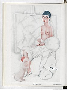 Ève, la garçonne, aquarelle publiée dans Paris-plaisirs, janvier 1927.