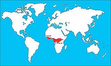 Distribución geográfica en rojo