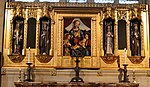 The statues in this reredos at St John the Divine, Richmond, London are by MacDonald Gill