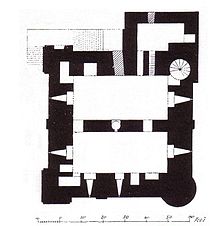 A plan of Rochester Castle's keep from MacGibbon and Ross's The castellated and domestic architecture of Scotland from the twelfth to the eighteenth century (1887) Rochester Castle keep plan.JPG