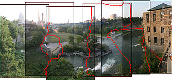 This sample image shows geometrical registration and stitching lines in panorama creation. Rochester NY.jpg