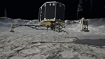 Philae's touchdown on the comet (artist's depiction)