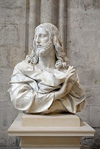 Le Beau Dieu de Sées, sculpture de la cathédrale Notre-Dame de Sées attribuée au Bernin. (définition réelle 3 338 × 5 000)
