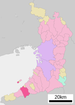 Location of Sennan in Osaka Prefecture