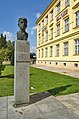 Bust of Jan Opletal in front of Jana Opletala High School in Litovel