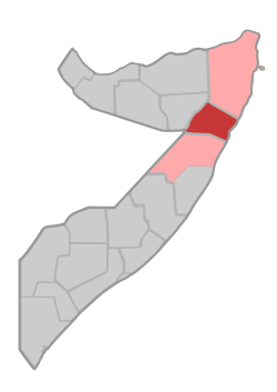 Location in Eastern Somalia.