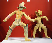 Ceramic statues of Roman gladiators