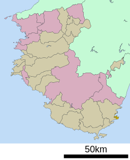 Taijis läge i Wakayama prefektur      Städer      Landskommuner