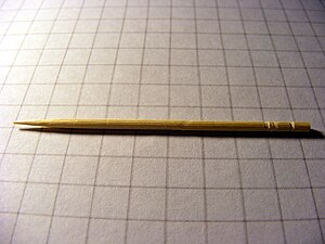 A super micro image of a toothpick. Each squar...