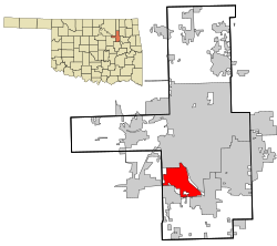Расположение в округе Талса и в штате Оклахома.