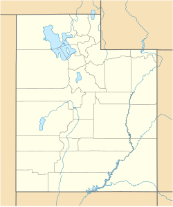 Map of Utah showing a pin for Thistle near the center of the state