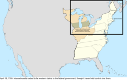 Карта перехода к Соединенным Штатам в центральной части Северной Америки 19 апреля 1785 г.