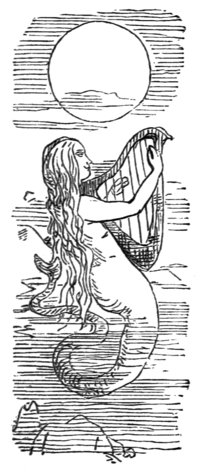 An illustration of Vanity Fair's Becky Sharp as a man-killing mermaid, by the work's author William Thackeray. Vanity Fair D467.png