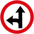 Proceed straight or turn left