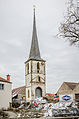 Kirchturm der katholischen Pfarrkirche St. Jakobus d. Älteren