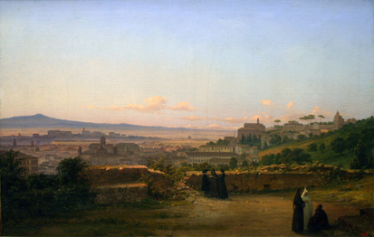 Вид от дуба Торквато Тассо на Транстевере в Риме (1866)