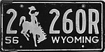 Номерной знак Вайоминга 1956 года.jpg