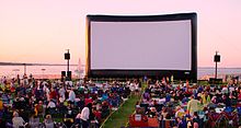 Traverse City Film Festival and their giant inflatable movie screen. AIRSCREEN inflatable screen USA.JPG