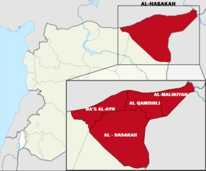 Jednotlivé okresy provincie Hasaka