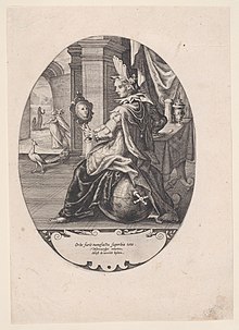 Allegory of pride, from c. 1590-1630, engraving, 22.3 cm x 16.6 cm, in the Metropolitan Museum of Art (New York City) Allegory of Pride Met DP888806.jpg