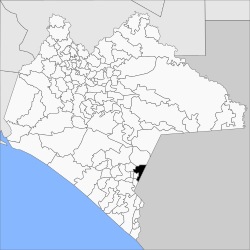 Vị trí của đô thị trong bang Chiapas