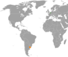نقشهٔ موقعیت اروگوئه و بلژیک.