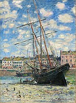 "Boat Lying at Low Tide" (1881) by Claude Monet - Tokyo Fuji Art Museum, inv. 01261 (W644)