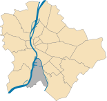 Karte von Ungarn, Position von Csepel Tschepele XXI. Budapester Bezirk hervorgehoben