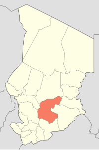 Map of Chad showing Guéra.