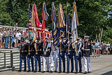 The Joint Armed Forces Color Guard at Arlington National Cemetery Chief of the General Staff of Israel Defense Forces, AFFHW, June 21, 2021 (51261475692).jpg