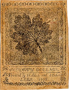 Continental Currency $20 banknote reverse (September 26, 1778).jpg