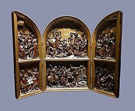 Maquette en bois de l'autel en argent de saint Stanislas, vers 1512, l'autel en argent a été détruit en 1657 par les troupes suédoises [6].