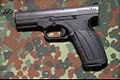 Caracal F, full size pistol, service pistol made in United Arab Emirates,9x19mm, standard sights.