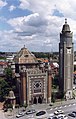 L'église, vue du beffroi de l'hôtel de ville de Comines.