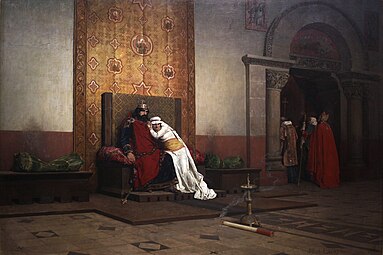 The Excommunication of Robert the Pious, by Jean-Paul Laurens, 1875, oil on canvas, Musée d'Orsay[82]