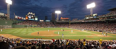 Fenway Park, Boston's home ballpark since 1912 Fenway at night.jpg