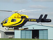 The design has a rotorless tail G-WPAS Explorer MD900 Helicopter Specialist Aviation Services Ltd (34438961321).jpg