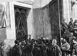 Entry of the troops of Manuel Pavia in the Congress of Deputies on 3 January 1874. General Pavia en las Cortes.png