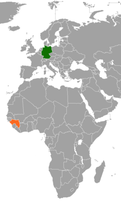 GermanyとGuineaの位置を示した地図