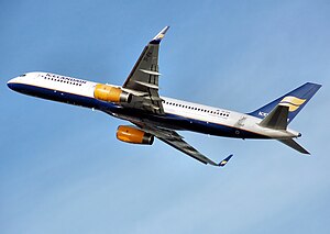 An Icelandair Boeing 757-200 takes off from Lo...