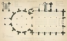 Floor plan of the Temple Church Illustrations of the architectural ornaments and embellishments and painted glass of the Temple Church, London (1845) (14579114747).jpg