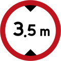 R22 No vehicles exceeding 3.5 metres in height